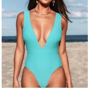 Cupshe Turquoise One Piece Swimsuit